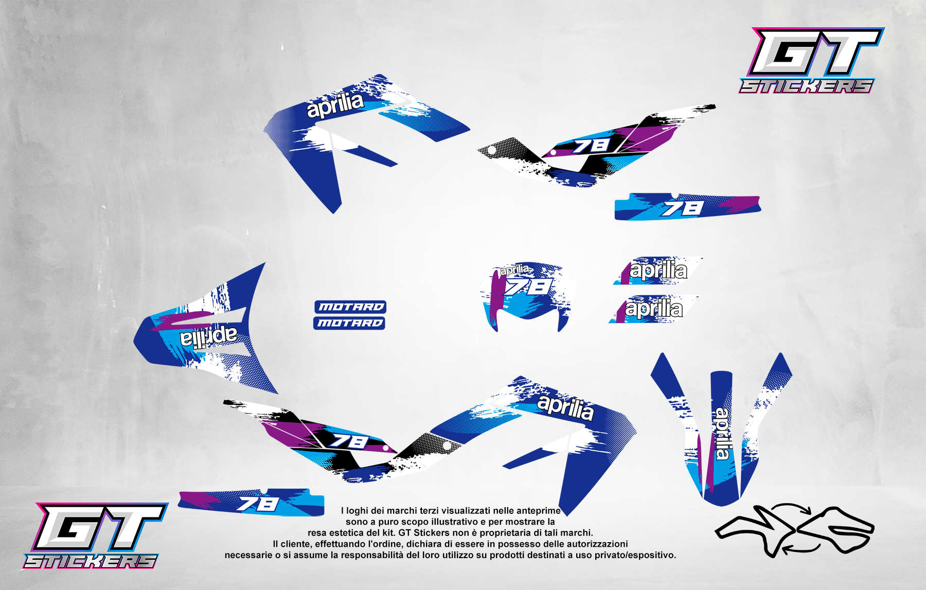 Kit Grafiche Personalizzate APRILIA RX SX 50 125 – Spark – Crystal 0.4 mm