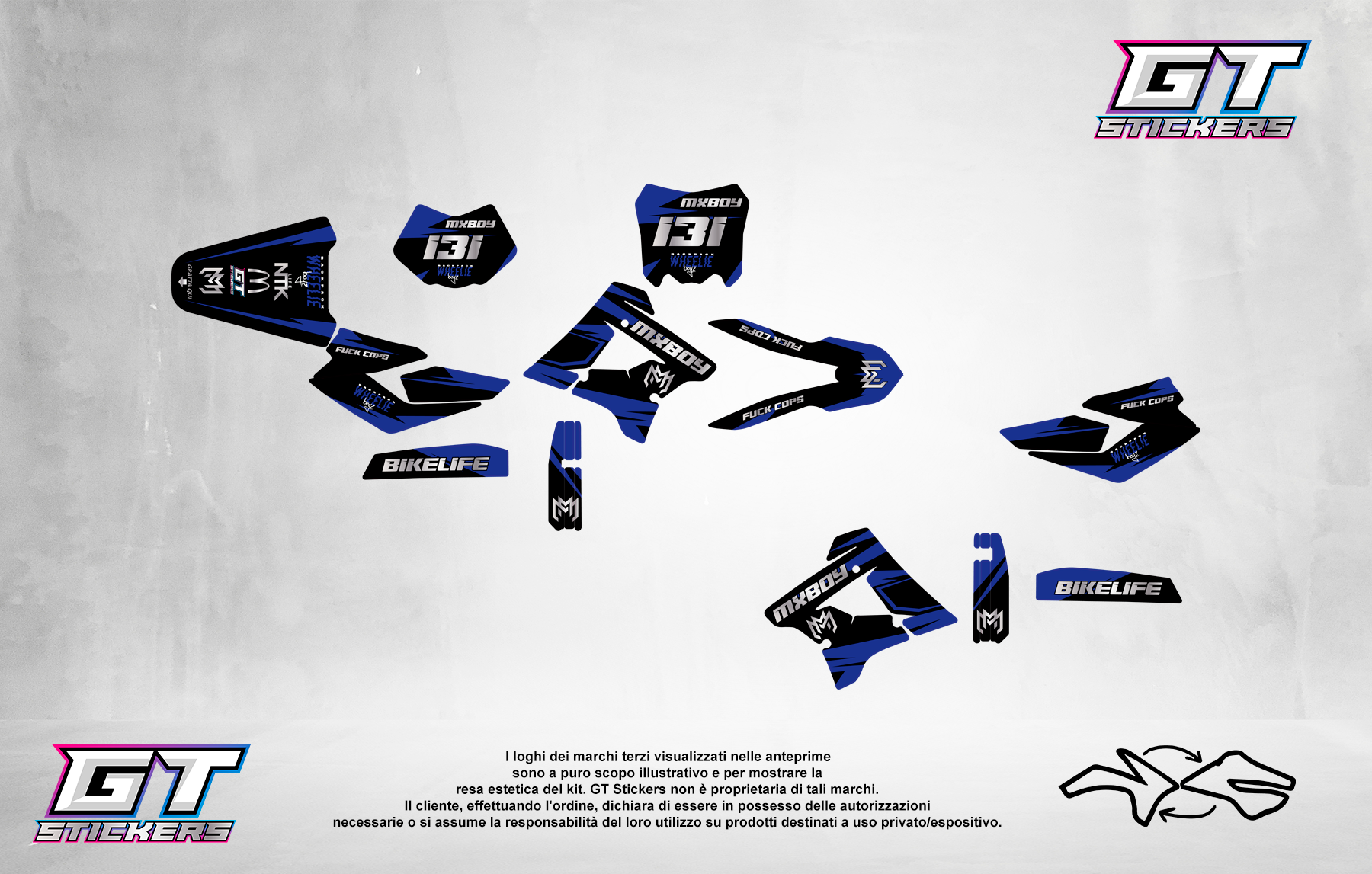 Kit Grafiche Personalizzate APRILIA RX SX 50 125 – Spider – Crystal 0.4 mm
