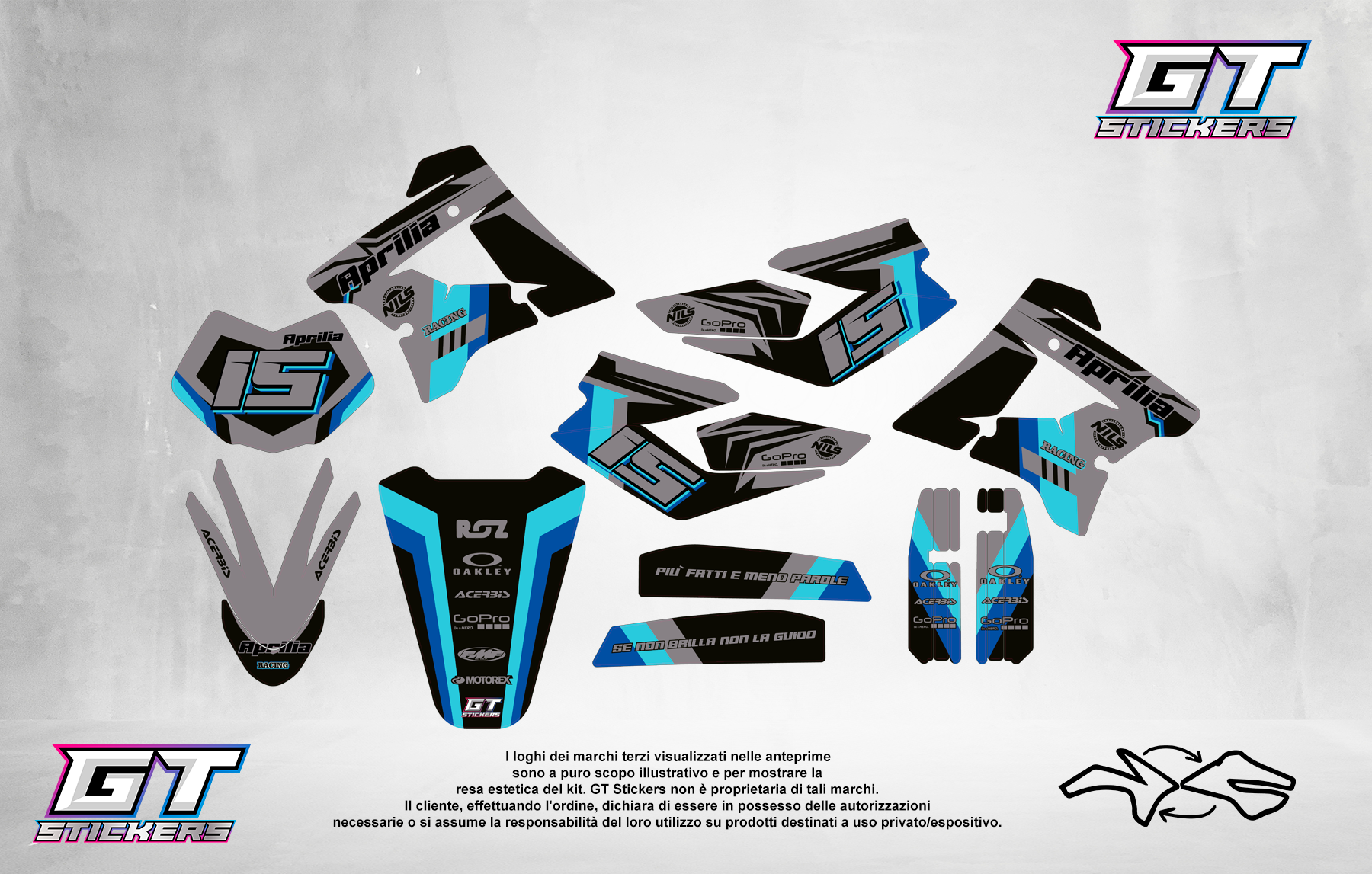 Kit Grafiche Personalizzate APRILIA RX SX 50 125 – Strike – Crystal 0.4 mm