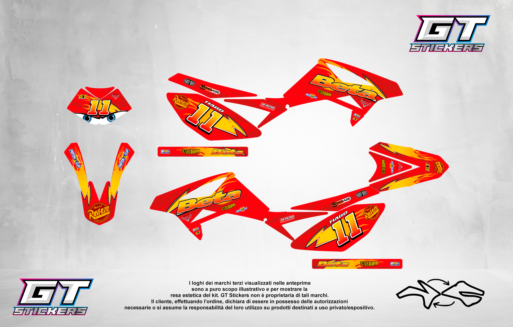 Kit Grafiche Personalizzate BETA RR 50 125 250 450 – Strike – Crystal 0.4 mm