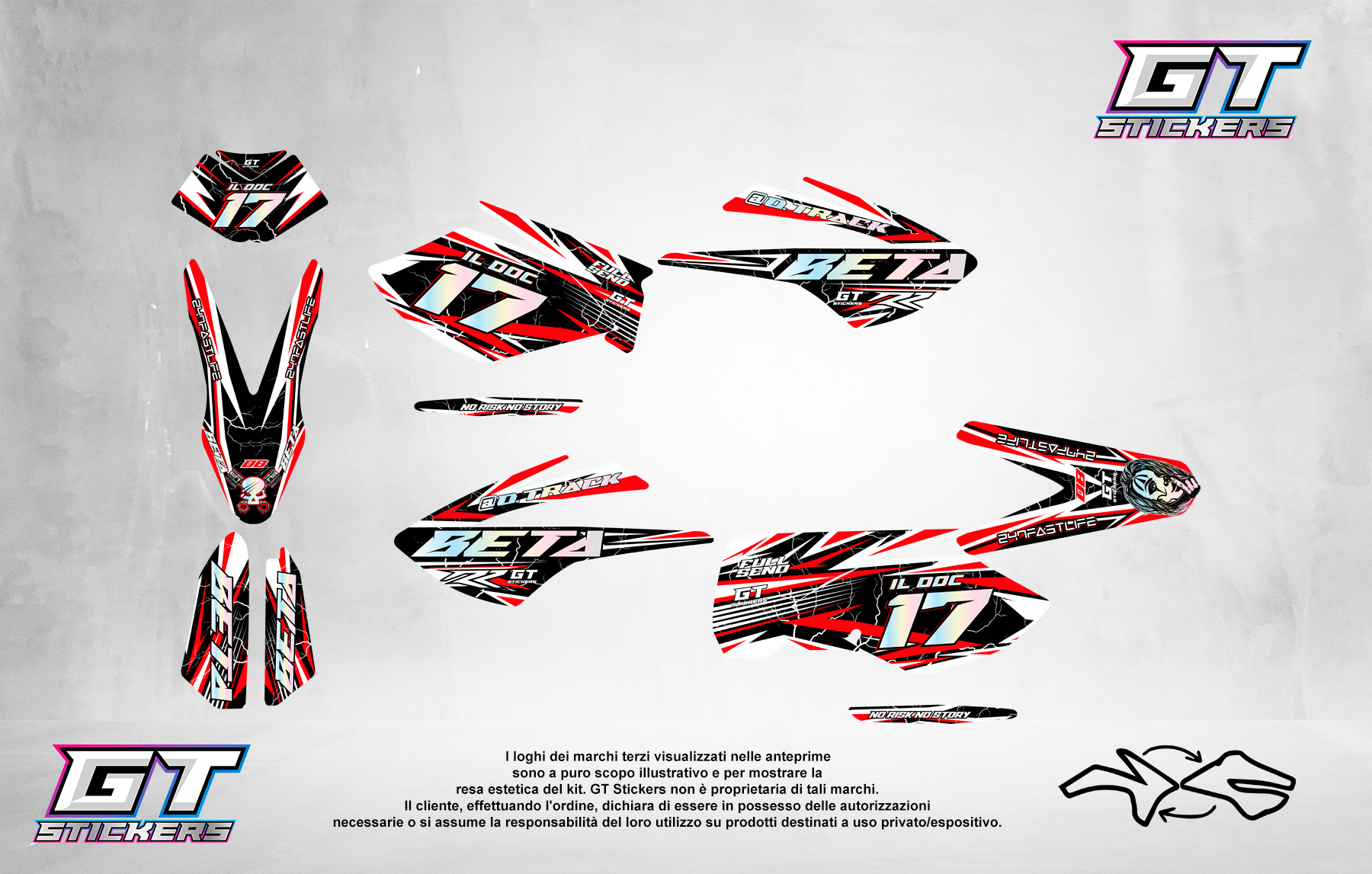 Kit Grafiche Personalizzate BETA RR 50 125 250 450 – Tornado – Crystal 0.4 mm