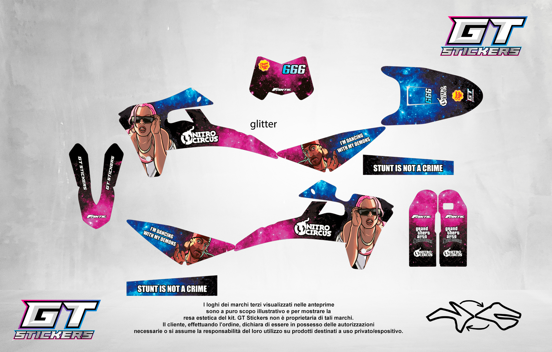 Kit Grafiche Personalizzate FANTIC XX XE XEF 50 125 250 450 – Comet – Crystal 0.4 mm