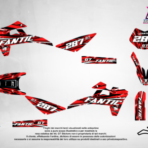 Kit Grafiche Personalizzate FANTIC XX XE XEF 50 125 250 450 – Crimson – Crystal 0.4 mm