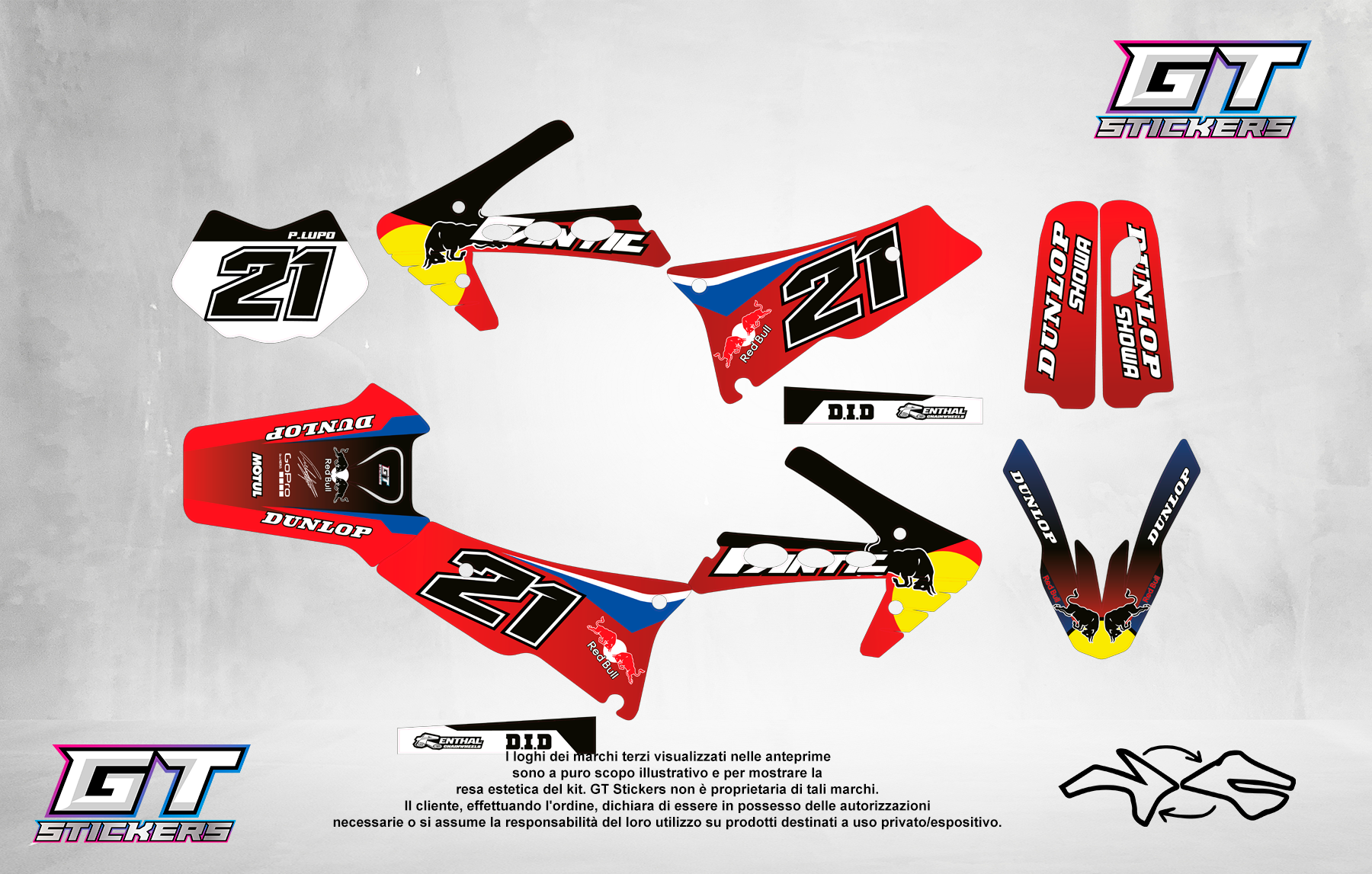 Kit Grafiche Personalizzate FANTIC XX XE XEF 50 125 250 450 – Razor – Crystal 0.4 mm