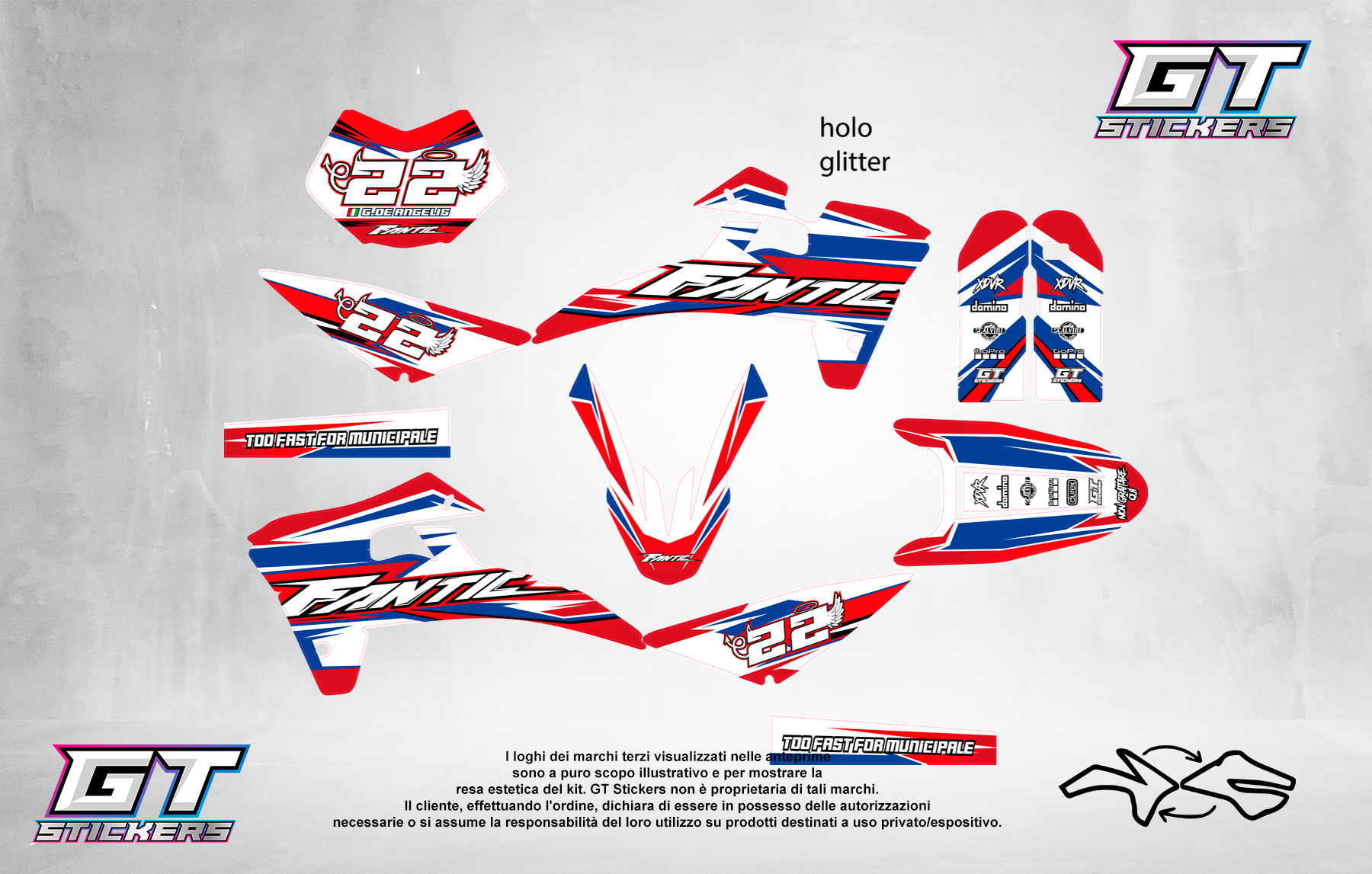 Kit Grafiche Personalizzate FANTIC XX XE XEF 50 125 250 450 – Razor – Crystal 0.4 mm