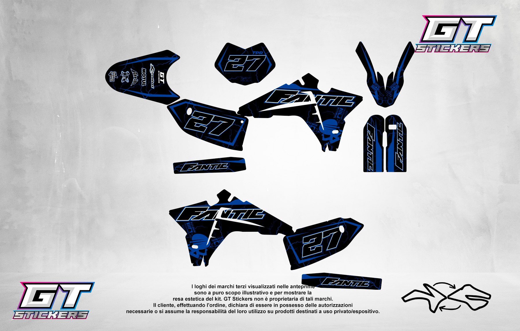 Kit Grafiche Personalizzate FANTIC XX XE XEF 50 125 250 450 – Storm – Crystal 0.4 mm