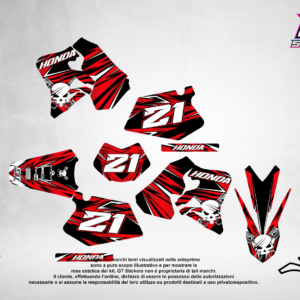 Kit Grafiche Personalizzate HONDA CR CRF 50 125 250 450 – Wraith – Crystal 0.4 mm