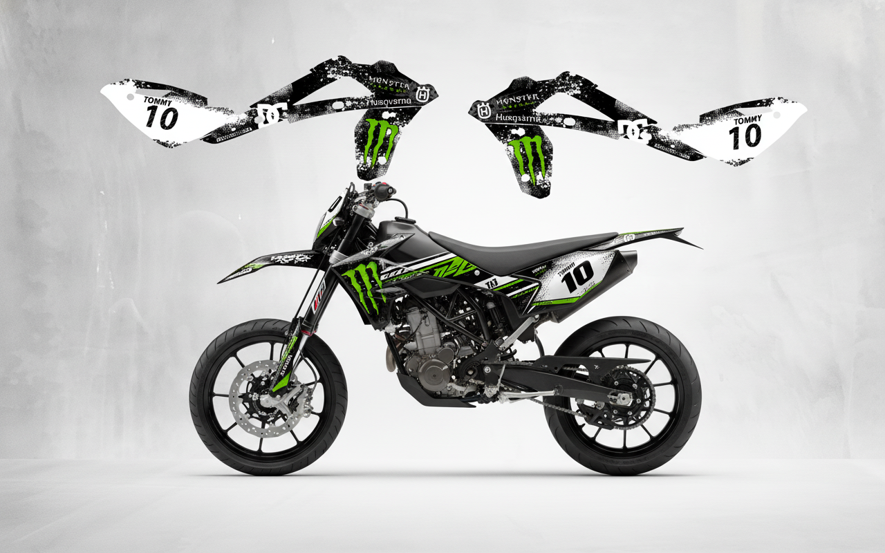 Kit Grafiche Personalizzate HUSQVARNA TC TE FC FE 50 65 85 125 250 450 – Bolt – Crystal 0.4 mm - immagine 2
