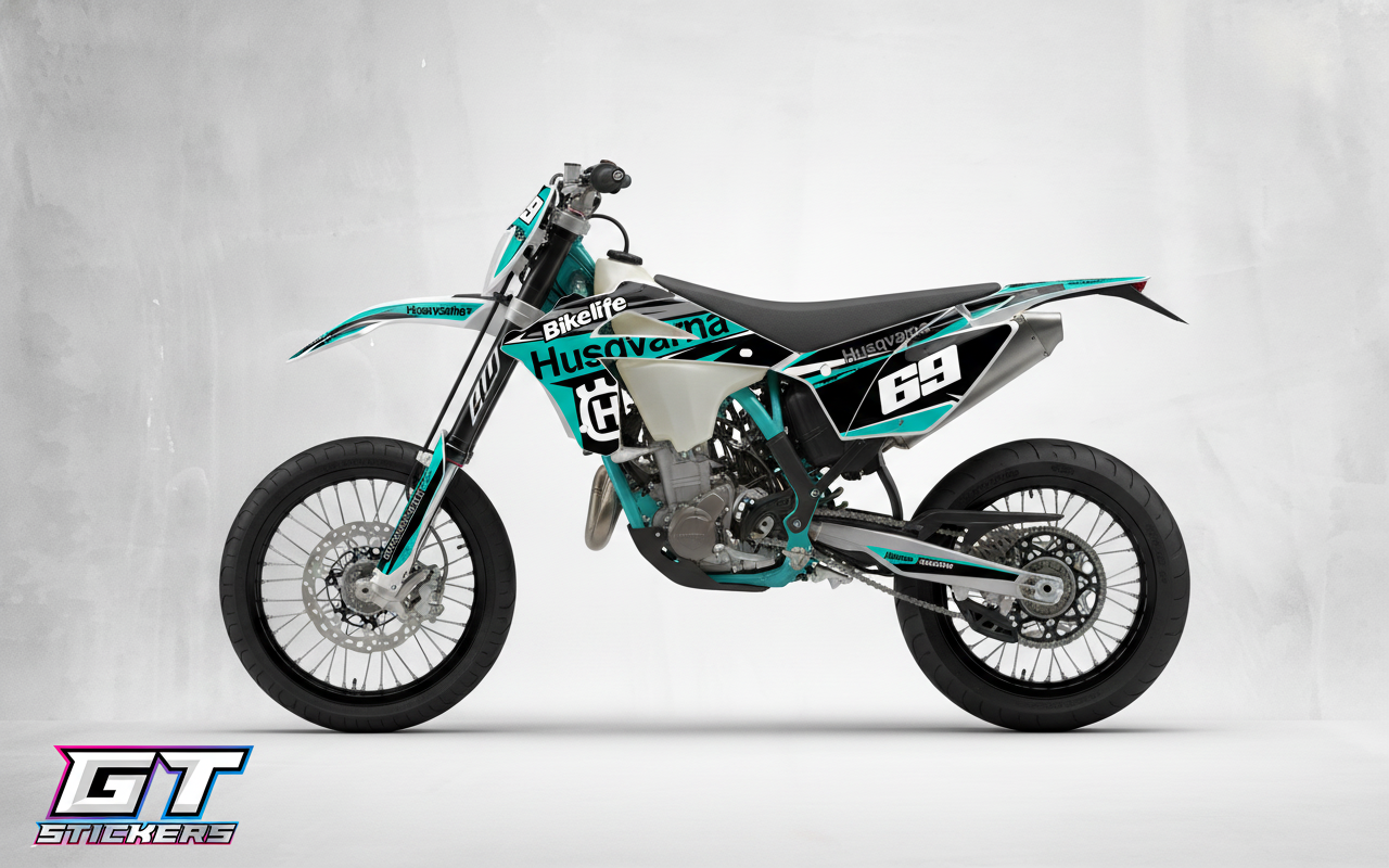 Kit Grafiche Personalizzate HUSQVARNA TC TE FC FE 50 65 85 125 250 450 – Bolt – Crystal 0.4 mm - immagine 2