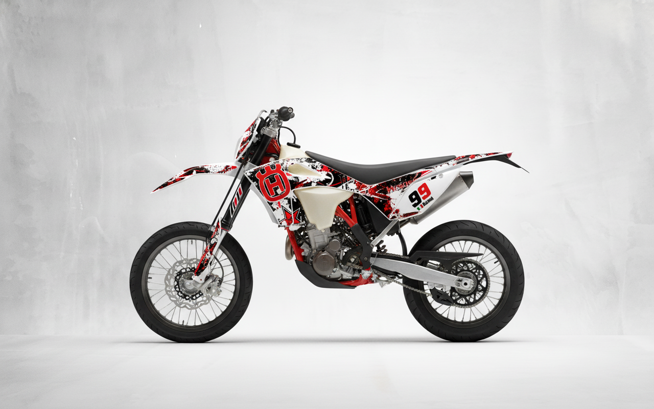 Kit Grafiche Personalizzate HUSQVARNA TC TE FC FE 50 65 85 125 250 450 – Comet – Crystal 0.4 mm - immagine 2