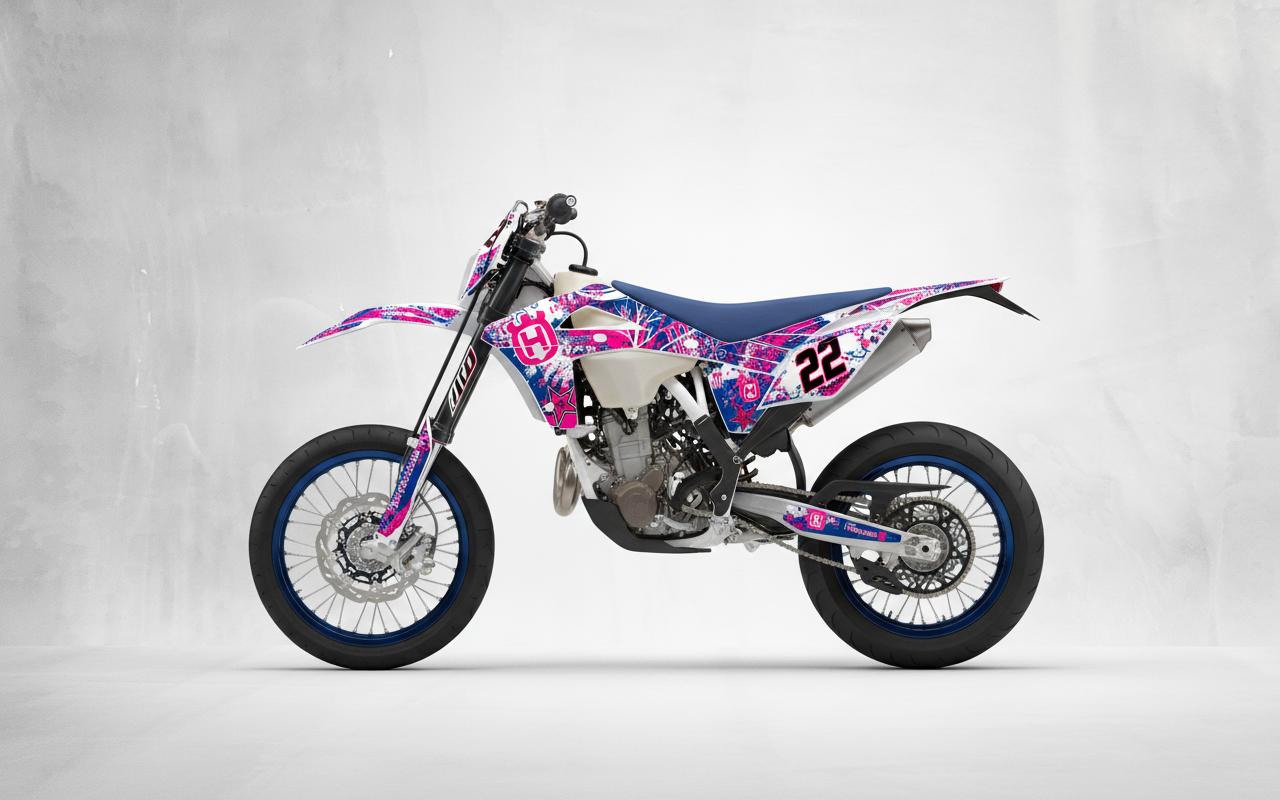 Kit Grafiche Personalizzate HUSQVARNA TC TE FC FE 50 65 85 125 250 450 – Comet – Crystal 0.4 mm - immagine 2