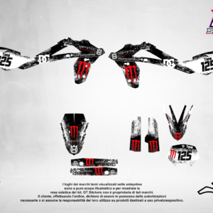 Kit Grafiche Personalizzate HUSQVARNA TC TE FC FE 50 65 85 125 250 450 – Crimson – Crystal 0.4 mm