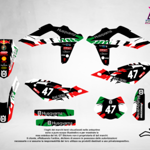 Kit Grafiche Personalizzate HUSQVARNA TC TE FC FE 50 65 85 125 250 450 – Eclipse – Crystal 0.4 mm