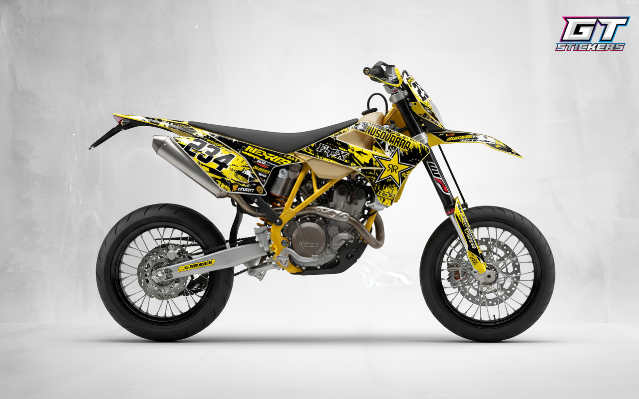 Kit Grafiche Personalizzate HUSQVARNA TC TE FC FE 50 65 85 125 250 450 – Hawk – Crystal 0.4 mm - immagine 2