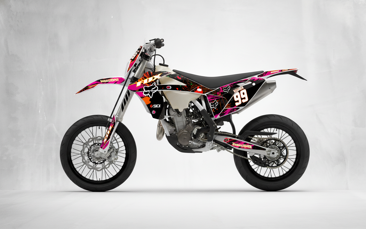 Kit Grafiche Personalizzate HUSQVARNA TC TE FC FE 50 65 85 125 250 450 – Predator – Crystal 0.4 mm - immagine 2