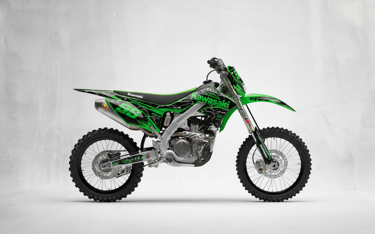 Kit Grafiche Personalizzate KAWASAKI KX KXF 65 85 125 250 450 – Dynamo – Crystal 0.4 mm - immagine 2