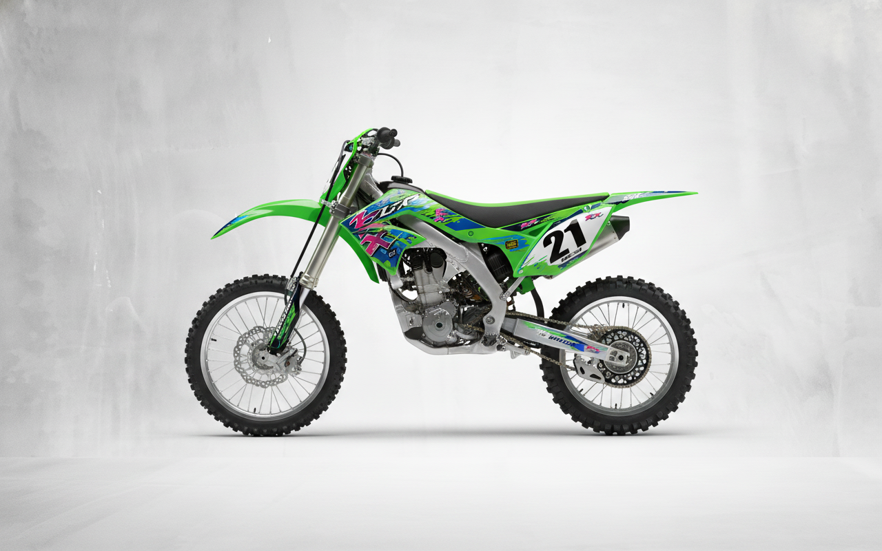 Kit Grafiche Personalizzate KAWASAKI KX KXF 65 85 125 250 450 – Forge – Crystal 0.4 mm - immagine 2