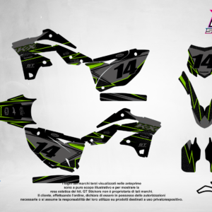 Kit Grafiche Personalizzate KAWASAKI KX KXF 65 85 125 250 450 – Inferno – Crystal 0.4 mm