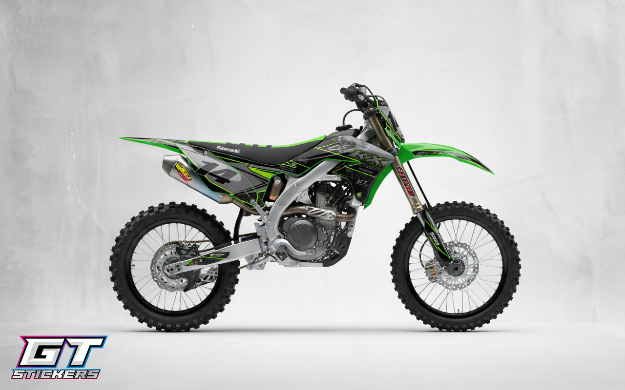 Kit Grafiche Personalizzate KAWASAKI KX KXF 65 85 125 250 450 – Inferno – Crystal 0.4 mm - immagine 2