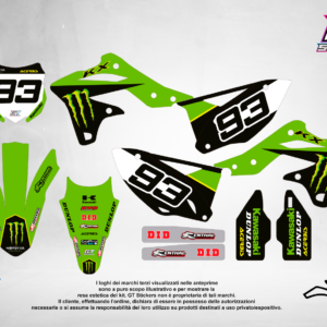 Kit Grafiche Personalizzate KAWASAKI KX KXF 65 85 125 250 450 – Maverick – Crystal 0.4 mm