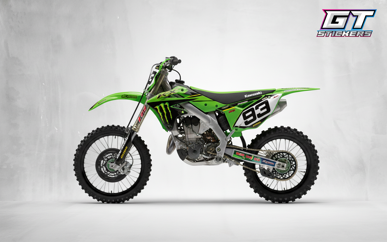 Kit Grafiche Personalizzate KAWASAKI KX KXF 65 85 125 250 450 – Maverick – Crystal 0.4 mm - immagine 2