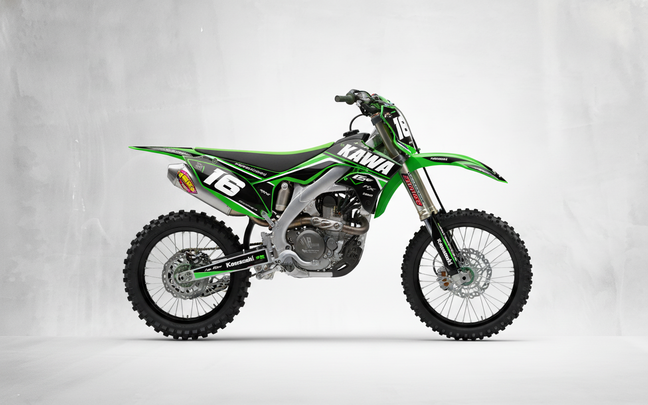 Kit Grafiche Personalizzate KAWASAKI KX KXF 65 85 125 250 450 – Talon – Crystal 0.4 mm - immagine 2