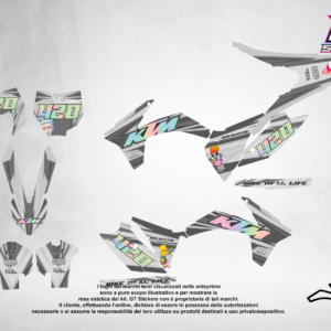 Kit Grafiche Personalizzate KTM SX SXF EXC 50 65 85 125 250 450 – Bolt – Crystal 0.4 mm