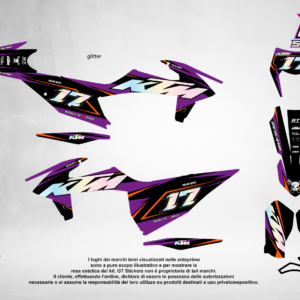 Kit Grafiche Personalizzate KTM SX SXF EXC 50 65 85 125 250 450 – Crimson – Crystal 0.4 mm