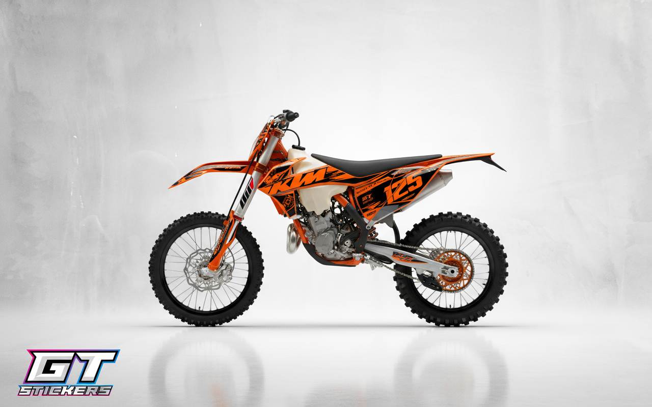 Kit Grafiche Personalizzate KTM SX SXF EXC 50 65 85 125 250 450 – Drift – Crystal 0.4 mm - immagine 2