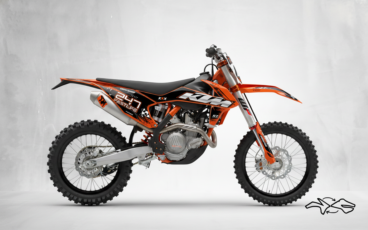 Kit Grafiche Personalizzate KTM SX SXF EXC 50 65 85 125 250 450 – Fury – Crystal 0.4 mm - immagine 2