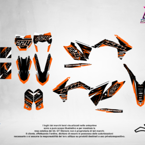 Kit Grafiche Personalizzate KTM SX SXF EXC 50 65 85 125 250 450 – Hawk – Crystal 0.4 mm