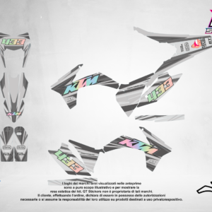 Kit Grafiche Personalizzate KTM SX SXF EXC 50 65 85 125 250 450 – Pulse – Crystal 0.4 mm