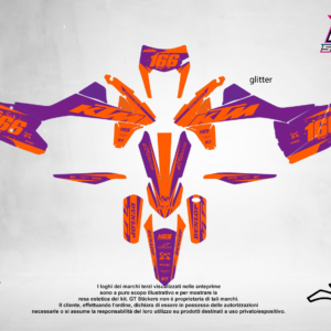Kit Grafiche Personalizzate KTM SX SXF EXC 50 65 85 125 250 450 – Pulse – Crystal 0.4 mm