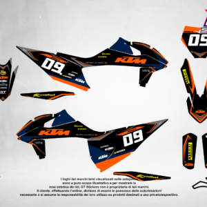 Kit Grafiche Personalizzate KTM SX SXF EXC 50 65 85 125 250 450 – Riot – Crystal 0.4 mm