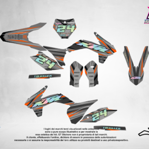 Kit Grafiche Personalizzate KTM SX SXF EXC 50 65 85 125 250 450 – Riot – Crystal 0.4 mm