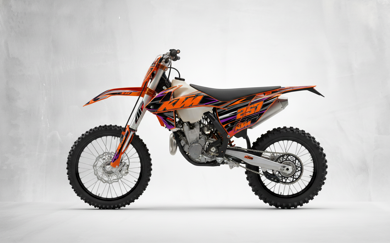 Kit Grafiche Personalizzate KTM SX SXF EXC 50 65 85 125 250 450 – Spark – Crystal 0.4 mm - immagine 2