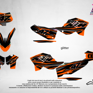 Kit Grafiche Personalizzate KTM SX SXF EXC 50 65 85 125 250 450 – Surge – Crystal 0.4 mm
