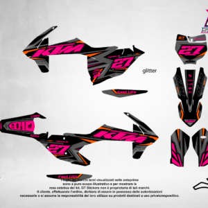 Kit Grafiche Personalizzate KTM SX SXF EXC 50 65 85 125 250 450 – Titan – Crystal 0.4 mm