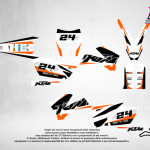 Kit Grafiche Personalizzate KTM SX SXF EXC 50 65 85 125 250 450 – Tornado – Crystal 0.4 mm