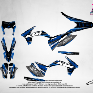 Kit Grafiche Personalizzate KTM SX SXF EXC 50 65 85 125 250 450 – Wraith – Crystal 0.4 mm