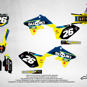 Kit Grafiche Personalizzate SUZUKI RM RMZ 65 85 125 250 450 – Crimson – Crystal 0.4 mm