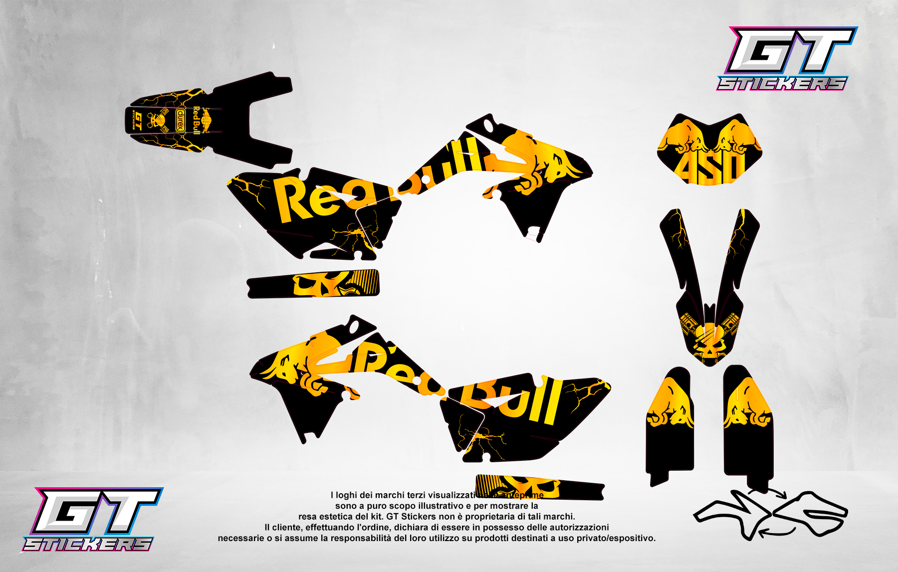 Kit Grafiche Personalizzate SUZUKI RM RMZ 65 85 125 250 450 – Fury – Crystal 0.4 mm