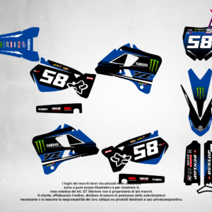 Kit Grafiche Personalizzate YAMAHA YZ YZF WR 65 85 125 250 450 – Bolt – Crystal 0.4 mm