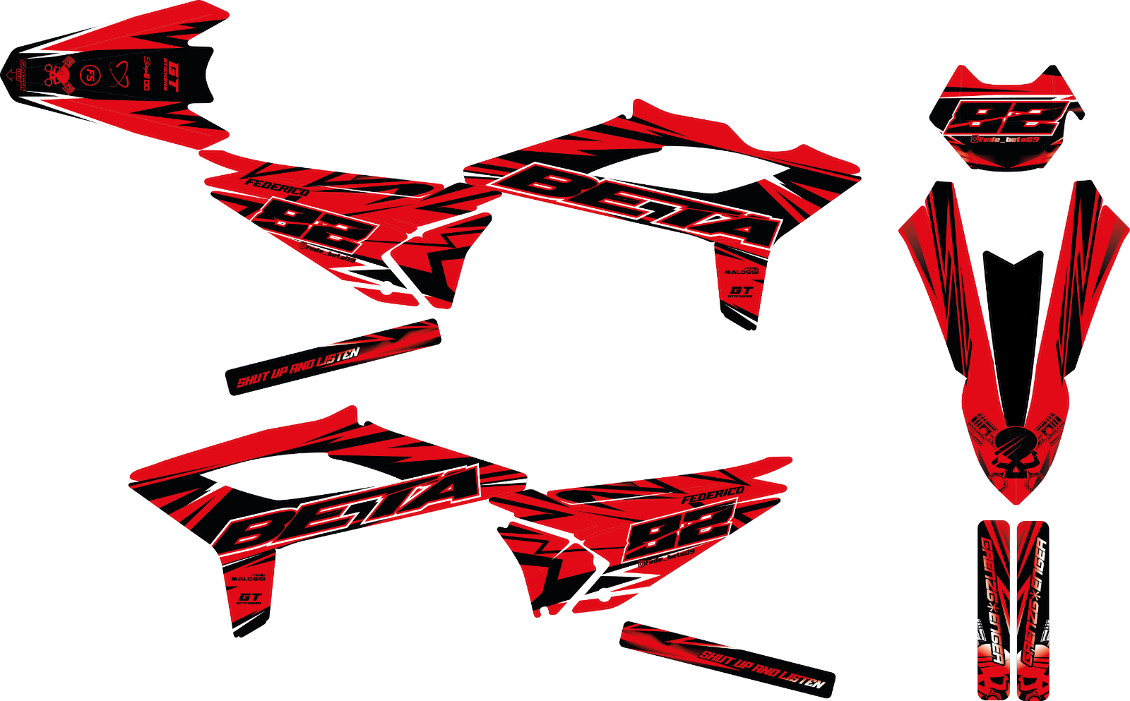 Kits de gráficos Beta Vulcan – layout adesivi