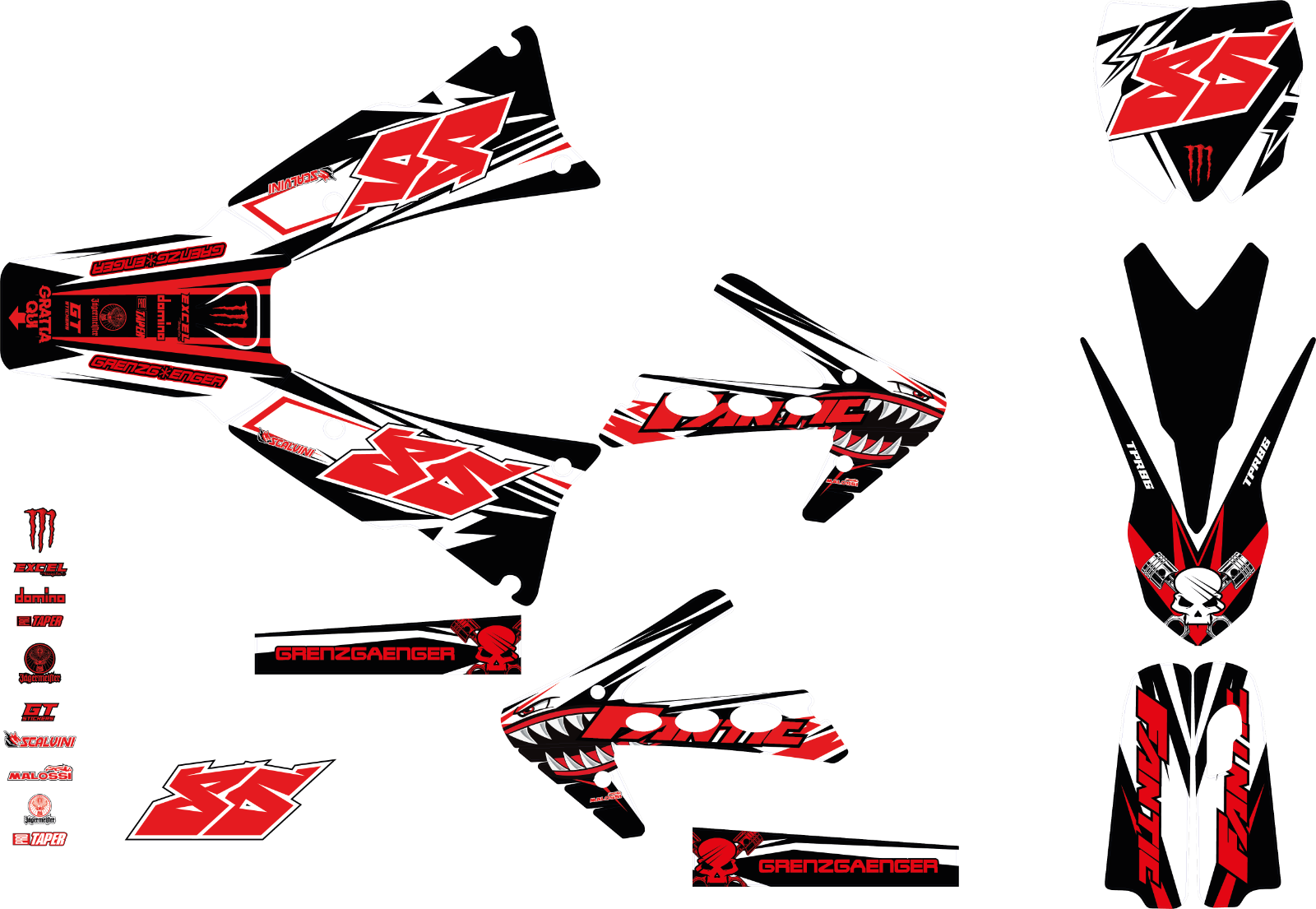 Kit grafiche Fantic Oracle – layout adesivi