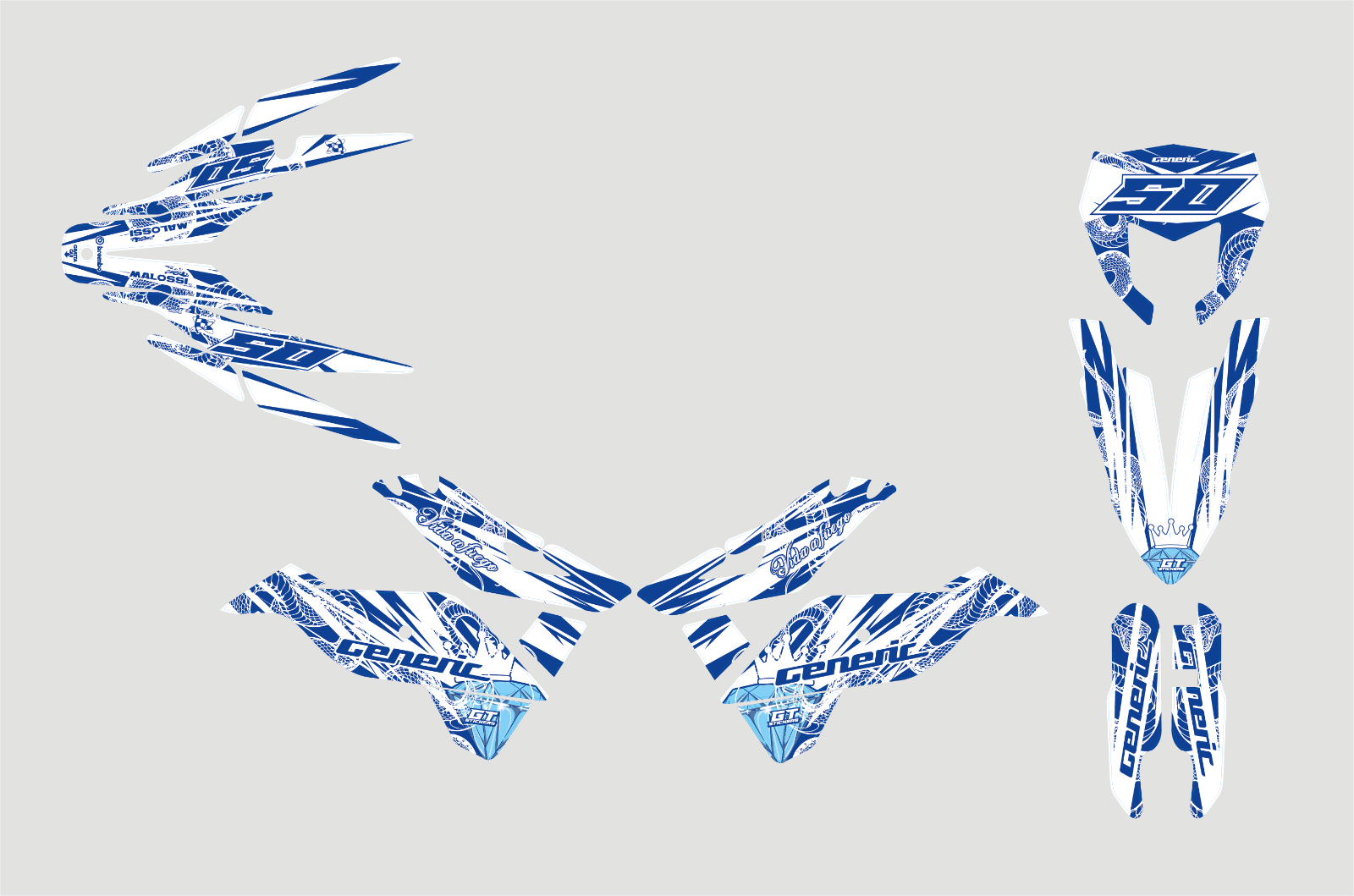 Kits de gráficos Generic Shark – layout adesivi