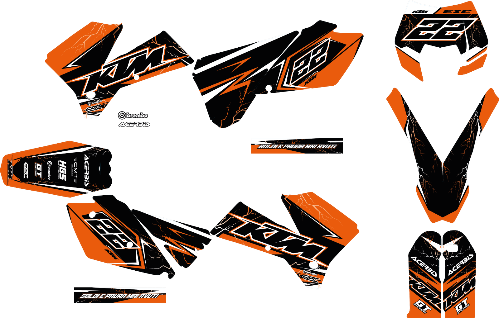 Kit grafiche KTM Kaiser – layout adesivi